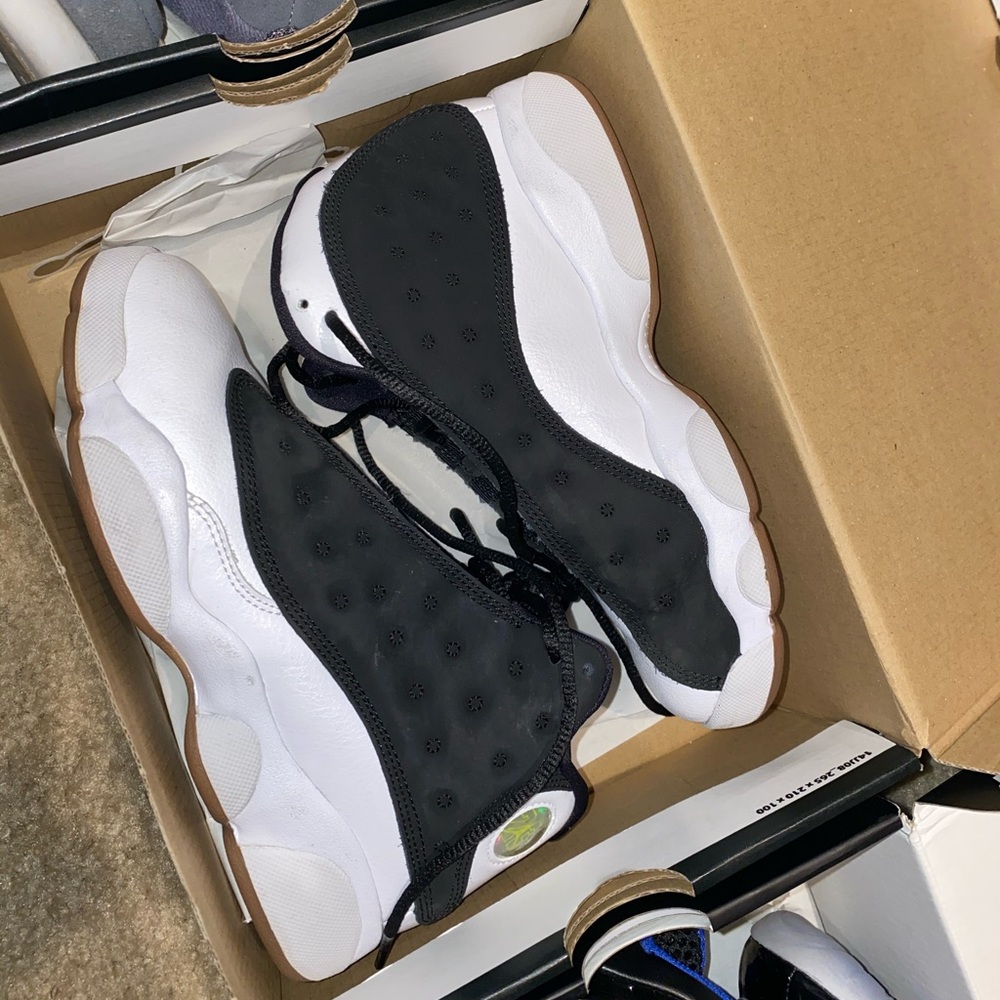 Black and White Jordan 13s